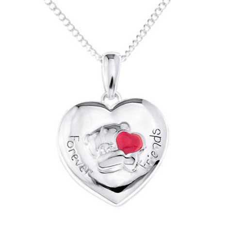 Forever Friends Silver Plated Heart locket